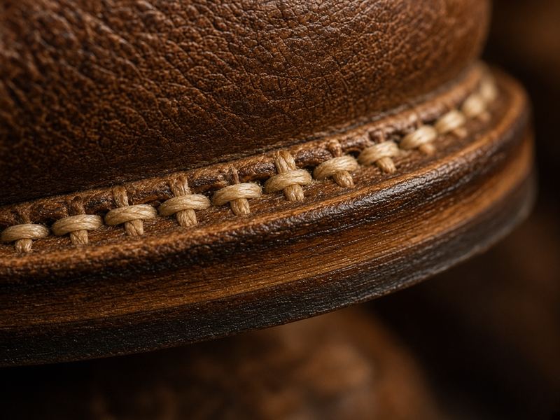 Illustration: close-up of welt stitching on a boot